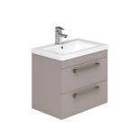 Essential Nevada Wall Hung Basin Unit 2 Drawers 600mm CASHMERE