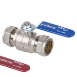 Compression Lever Ball Valve 22mm Blue/Red