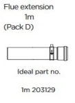 Ideal Flue Extension 1mtr Pack D 203129