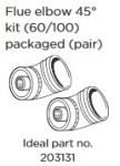 Ideal Flue Elbow 45DEG 203131