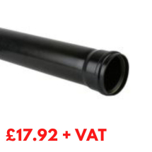 Polypipe 110mmx3mtr Single Socket Pipe Black SP430B
