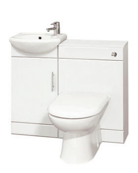 Essential Alaska Slimline WC And Basin Unit Pack 950mm WHITE