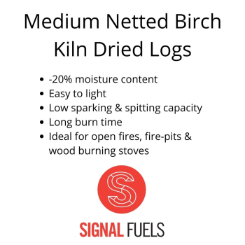 MEDIUM NETTED BIRCH KILN DRIED LOGS (-20% MOISTURE CONTENT) MEDIUM NETTED BIRCH KILN DRIED LOGS (-20% MOISTURE CONTENT)
