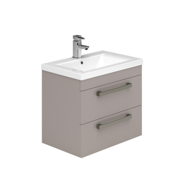 Essential Nevada Wall Hung Basin Unit 2 Drawers CASHMERE