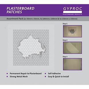 Gyproc Plasterboard Patches Repair Patch (10 Pack) Gyproc Plasterboard Patches Repair Patch (10 Pack)