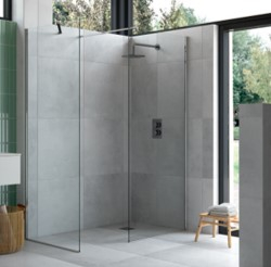 Ayo 10mm Modular Wetroom 800mm Panel Complete With Bars